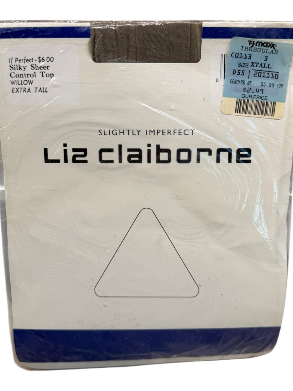 Liz Claiborne Silky Sheer Control Top Pantyhose Extra Tall Willow